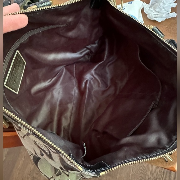 Coach Signature Poppy Tote Bag Purse Black/Gold/Silver G1193-17890 - Picture 3 of 9